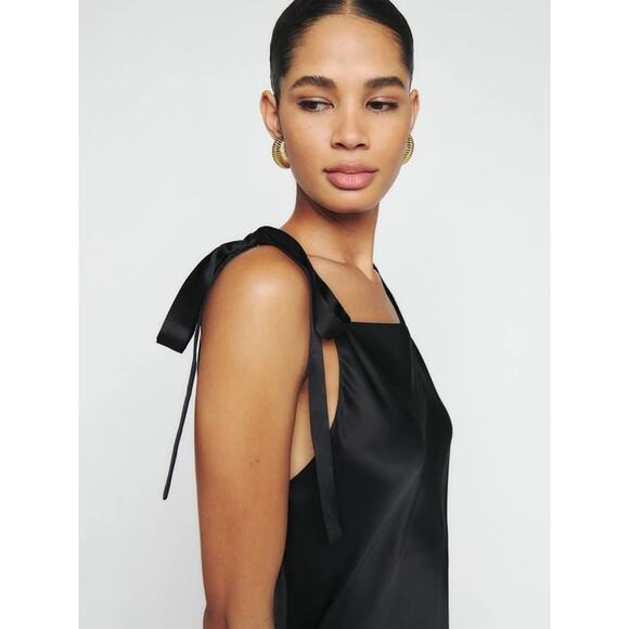 Reformation Aden Silk Dress Black - Picture 3 of 11
